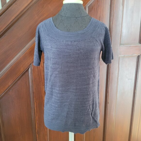 Loft Womens Short Sleeve Sweater Knit Top Size M Cotton Blend Lightweight - Picture 1 of 8